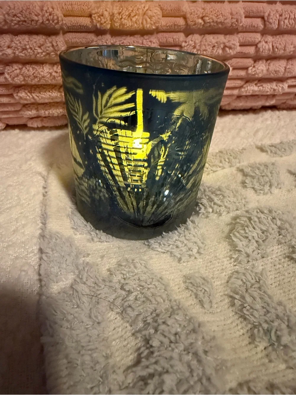 Blue Glass Votive Candle Holder - Home Accents
